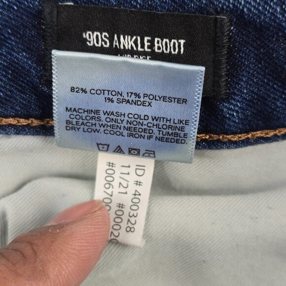 Express 90s ankle boot cut jeans mid rise size 8R blue denim 6942 - Picture 11 of 12